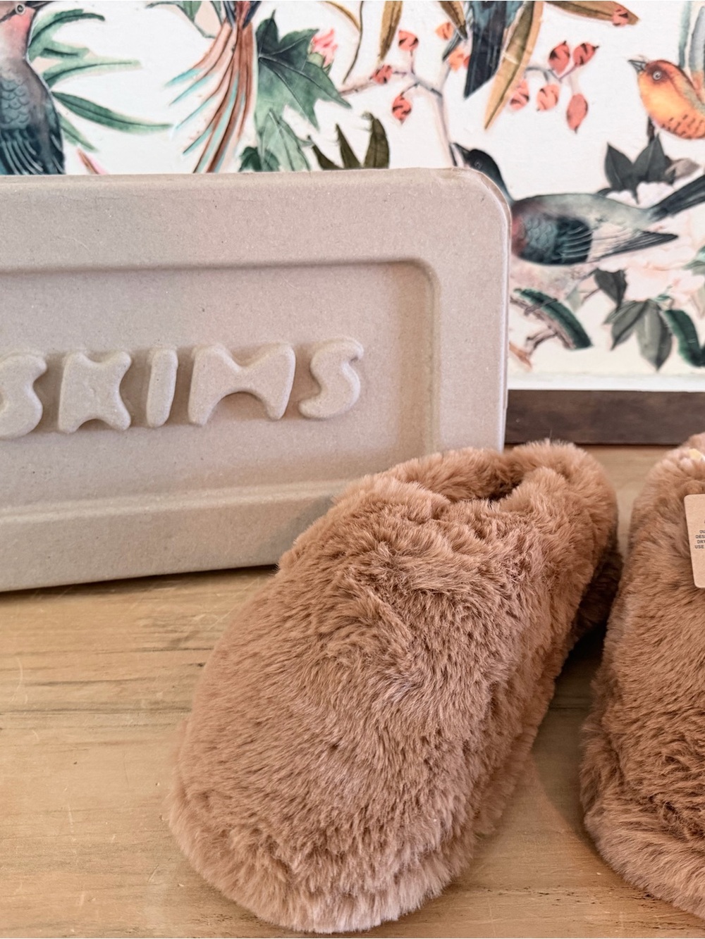 SKIMS Plush Faux-Fur Slip-Ons in Blush